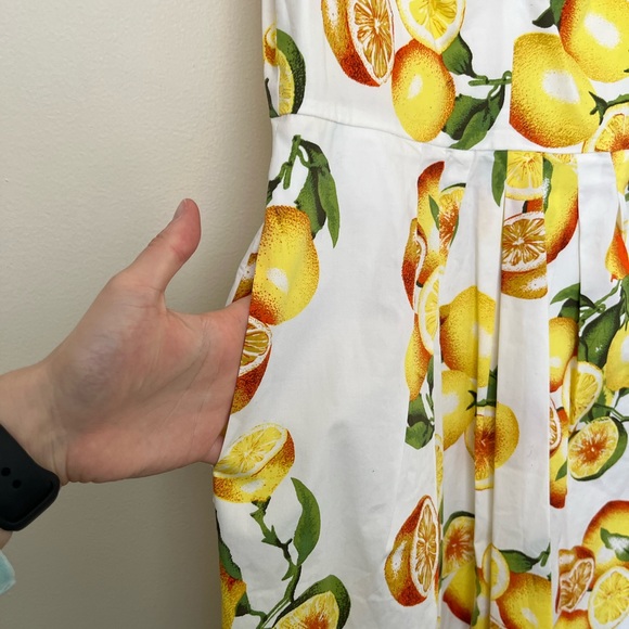 Banana Republic Lemon Print Dress with Pockets - Picture 2 of 8